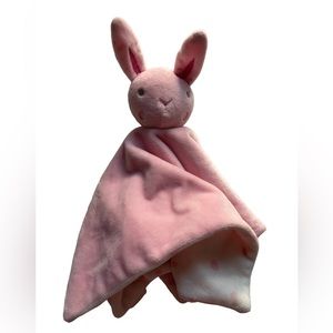 Pink Bunny Rabbit 12" Lovey Security Blanket Pink Polka Dots On Back Unbranded